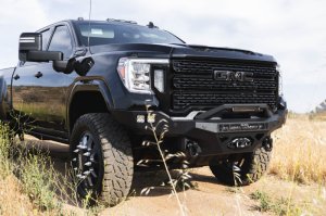 GMC Sierra 3500 Front Bumper - DV8 Offroad - Spec Series - Micro-texture black powder coat with satin black accents - `20-`23